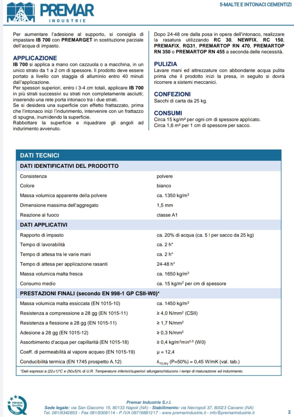 Ib 700 25 kg Premar