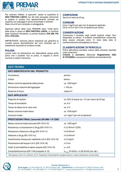 Geo Finitura Lisse Kg.25 Premar