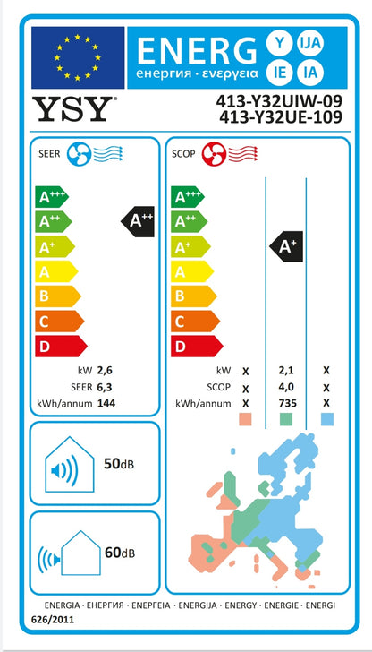YSY 9000 Btu R32 A++ air conditioner