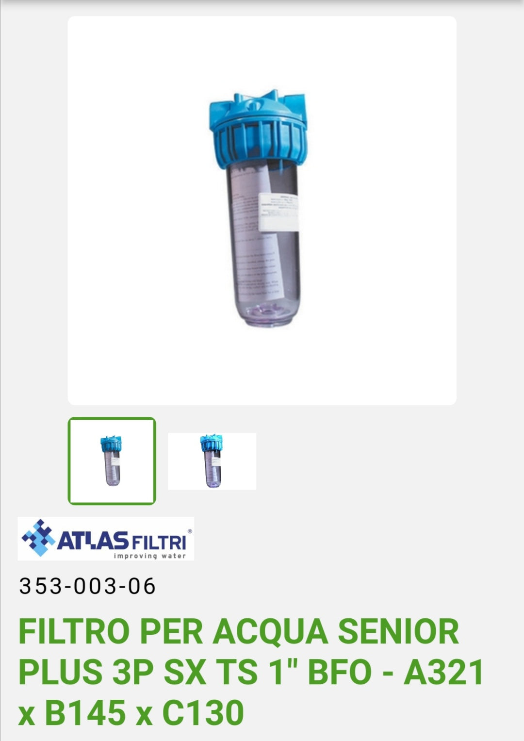 Filtro per Acqua Senior 1"