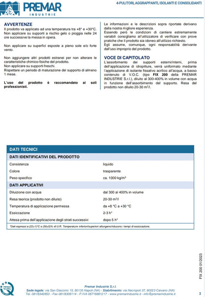 Fix 200 Isolante da Lt 1 Premar