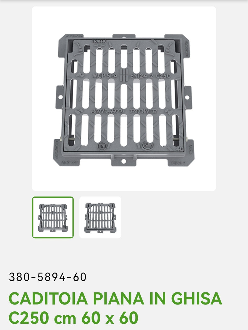 Cast iron drain C250 60x60