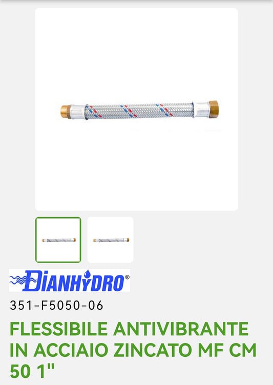 Anti-vibration hose 1"MF 50cm