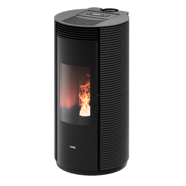 Spin Plus 9 Airtech Up-Twin Ghisa Nero Stufa a Pellet 8,5 Kw Canalizzata Ad Aria CADEL