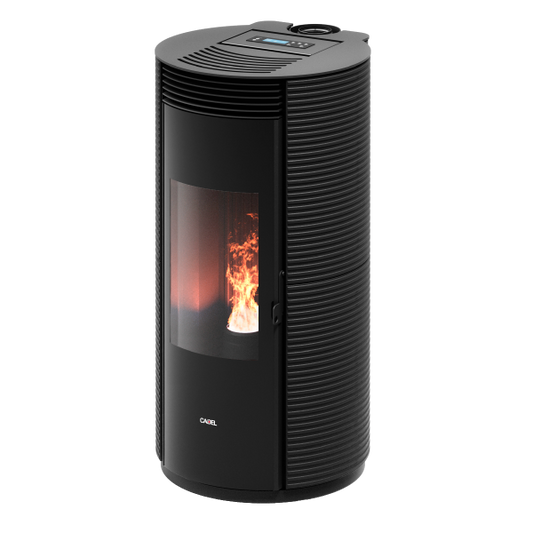 Spin Plus 9 Airtech Up-Twin Ghisa Nero Stufa a Pellet 8,5 Kw Canalizzata Ad Aria CADEL