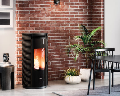 Spin Plus 9 Airtech Ps Ghisa Nero Stufa a Pellet 8,5 Kw Canalizzata Ad Aria CADEL