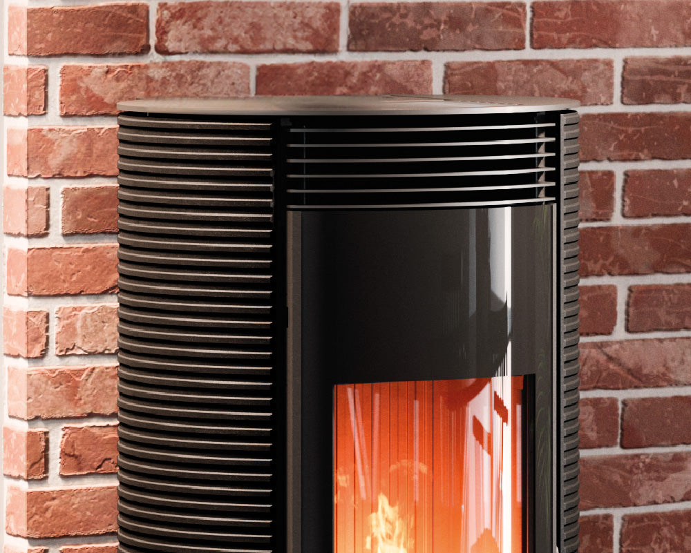 Spin Plus 9 Airtech Ps Ghisa Nero Stufa a Pellet 8,5 Kw Canalizzata Ad Aria CADEL