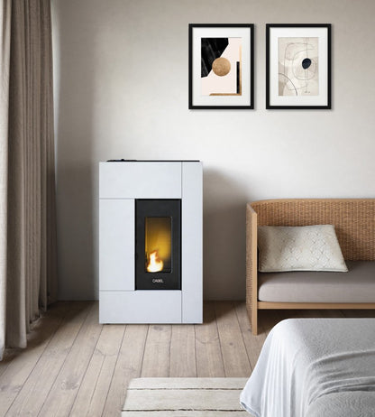 Spirit 5 Metallo Bianco Stufa a Pellet 5,2 Kw Ad Aria CADEL
