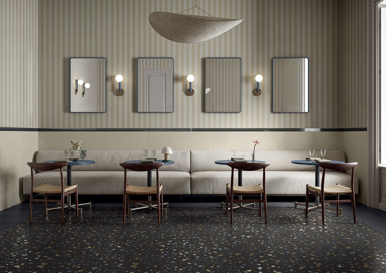 FOREVER COLOR TERRAZZO BLACK 20X20 CIR CERAMICHE