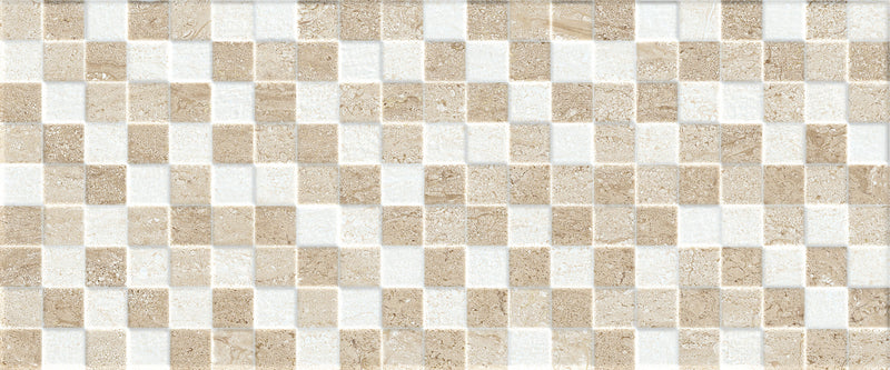 Trani Mosaico Beige/Almond 25x60 Bordo Nat. Lucido Savoia Italia