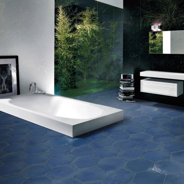 Vietri Esagono Blu 40x35 Savoia Italia