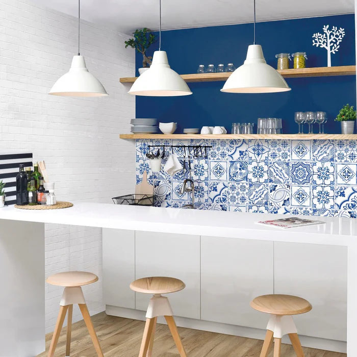 Vietri Decoro Blu Mix 22x22 Savoia Italia