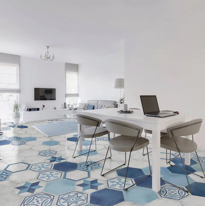 Vietri Esagono Azzurro 40x35 Savoia Italia