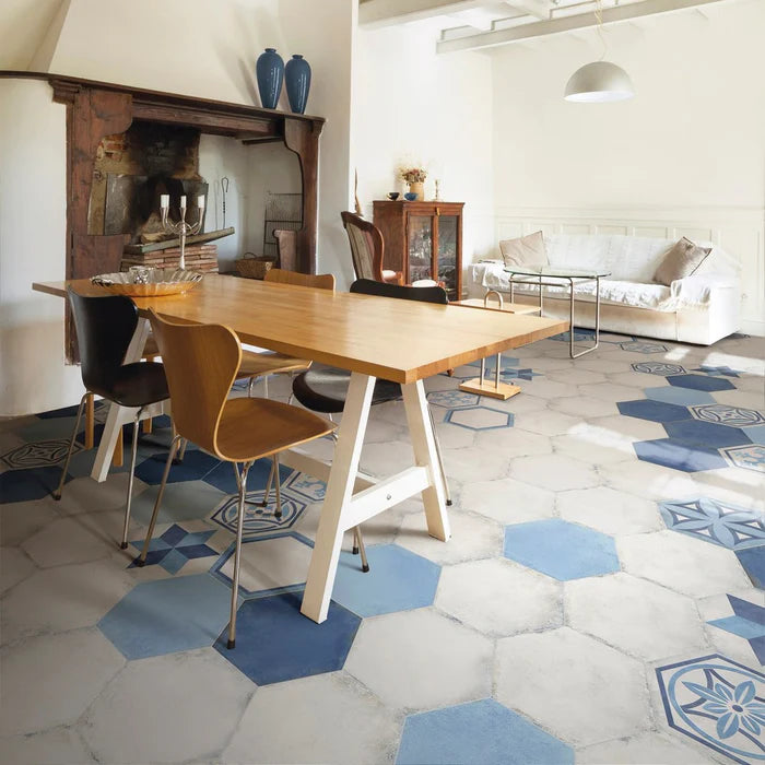 Vietri Esagono Azzurro 40x35 Savoia Italia