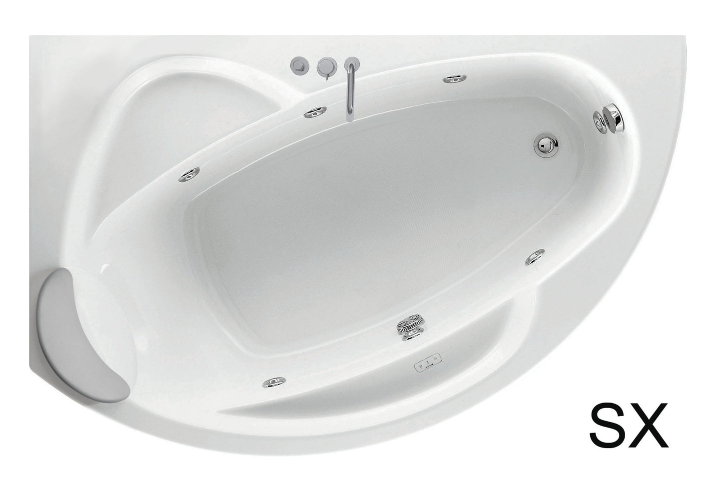 Vasca Angolare Asimettrica Semicircolare Vogue Novellini