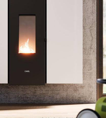 Wall Plus 10 Metallo Bianco Stufa a Pellet 10 Kw Canalizzata Ad Aria CADEL