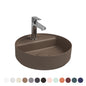 LAVABO D'APPOGGIO ROTONDO CON FORO RUBINETTO INFINITY BORDEAUX OPACO