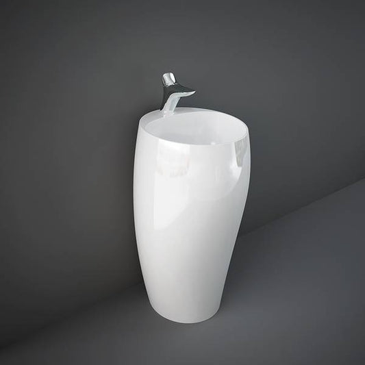 Cloud Lavabo Autoportante C/Foro per rubinetto Bianco Alpino Rak Ceramics