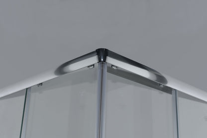 Basic box doccia 80x80 h190 due lati scorrevoli cristallo trasparente profilo cromo
