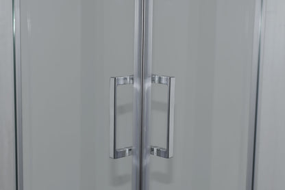 Basic box doccia 80x80 h190 due lati scorrevoli cristallo trasparente profilo cromo