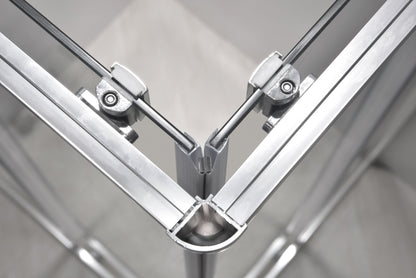 Basic box doccia 80x80 h190 due lati scorrevoli cristallo trasparente profilo cromo