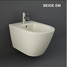 Bidet sospeso fissaggio nascosto beige opaco matt erogazione rubinetto Feeling Rak