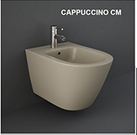 Bidet sospeso fissaggio nascosto cappuccino opaco matt erogazione rubinetto Feeling Rak