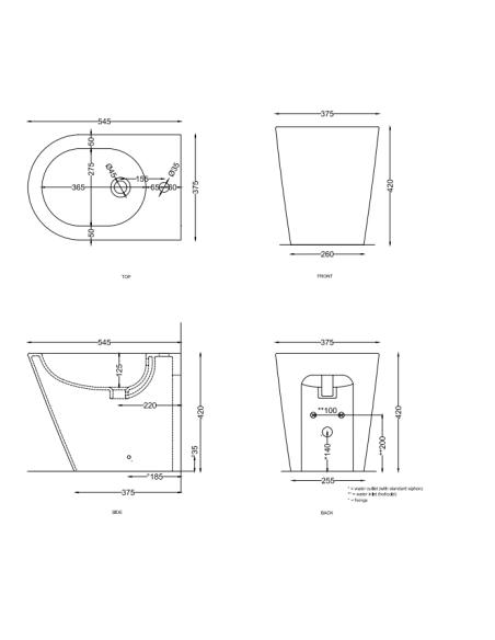 MARE BIDET TERRA BIANCO CERAMICA CIELO