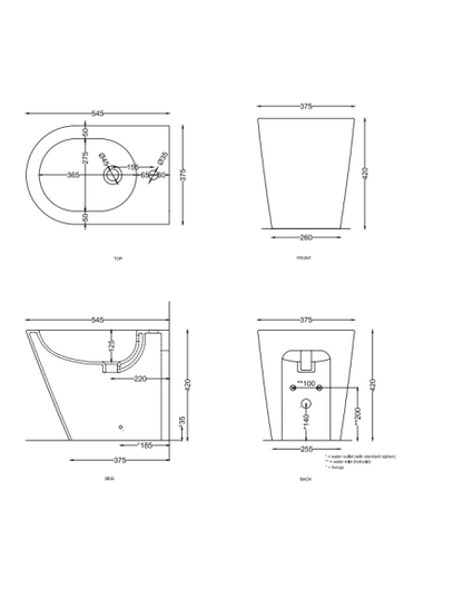 MARE BIDET TERRA BIANCO CERAMICA CIELO