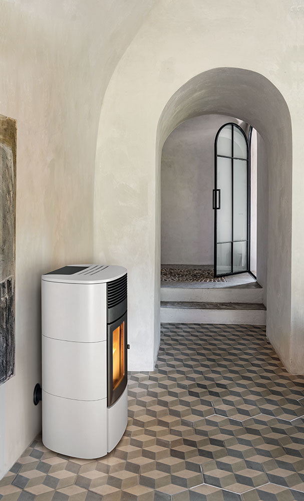 Club Air 14 KW Pellet Stove in White Ceramic MCZ