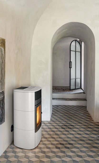 Club Air 14 KW Pellet Stove in White Ceramic MCZ