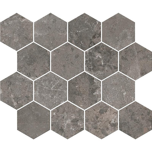 Concreta Mosaico Esagona Antracite 25X30 Serenissima Ceramiche