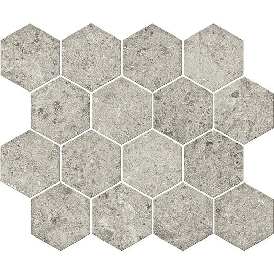 Concreta Mosaico Esagona Titanio 25X30 Serenissima Ceramiche