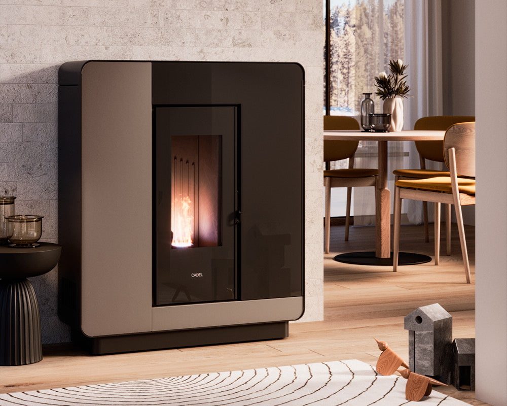 Elle Plus 9 Flexit Metallo Light Bronze Stufa a Pellet 8,5 Kw Canalizzata Ad Aria CADEL