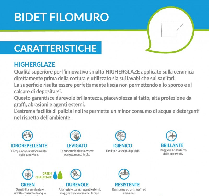 Dream Bidet 52 a Pavimento Bianco Galassia