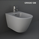 Bidet sospeso fissaggio nascosto grigio opaco matt erogazione rubinetto Feeling Rak