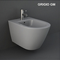 Bidet sospeso fissaggio nascosto grigio opaco matt erogazione rubinetto Feeling Rak