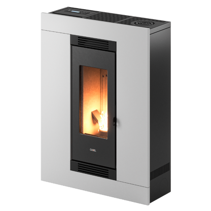 Luce Plus 9 Flexit Metallo Bianco Stufa a Pellet 8,5 Kw Canalizzata Ad Aria CADEL