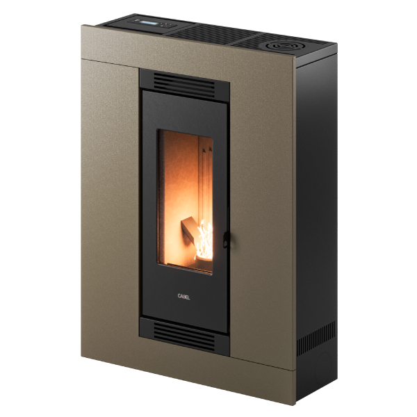 Luce Plus 9 Flexit Metallo Light Bronze Stufa a Pellet 8,5 Kw Canalizzata Ad Aria CADEL