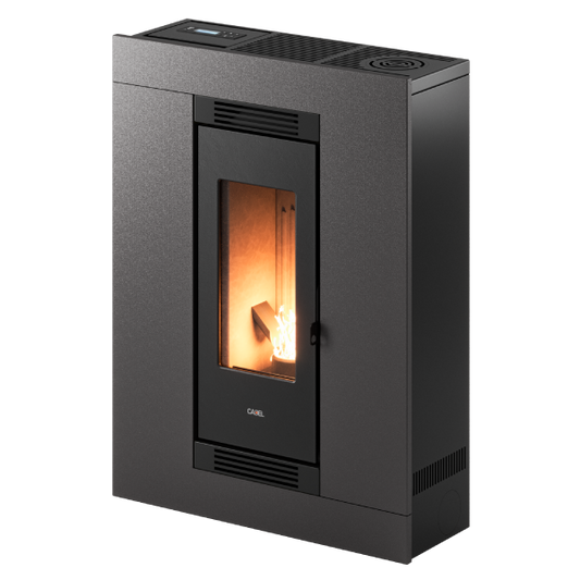 Luce Plus 9 Flexit Metallo Titanium Stufa a Pellet 8,5 Kw Canalizzata Ad Aria CADEL