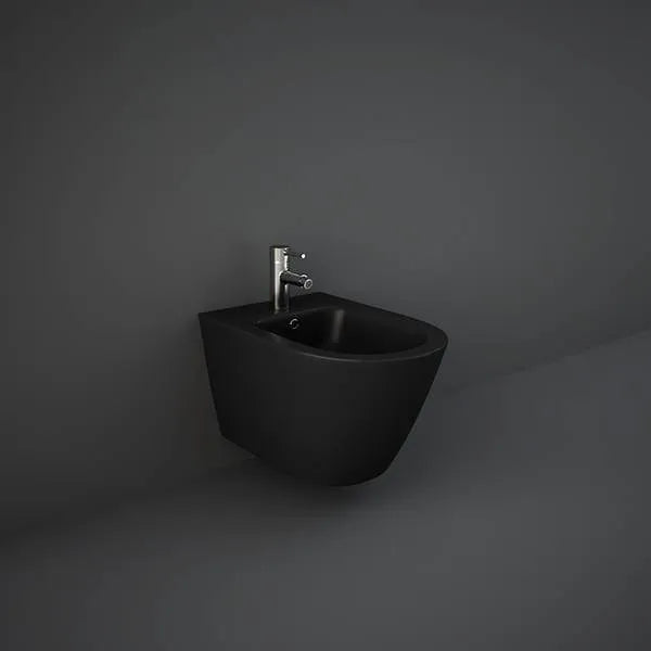 Feeling Bidet sospeso fissaggio nascosto nero opaco matt erogazione rubinetto Rak