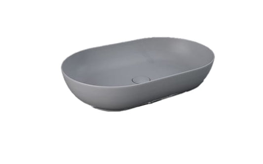 Feeling Lavabo da appoggio ovale grigio opaco matt Rak