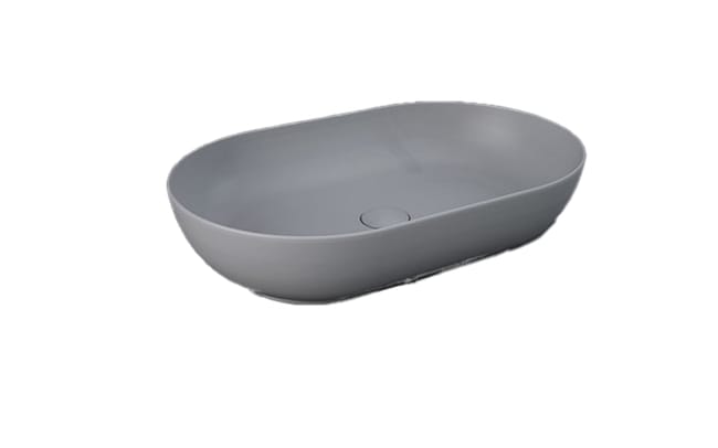 Feeling Lavabo da appoggio ovale grigio opaco matt Rak