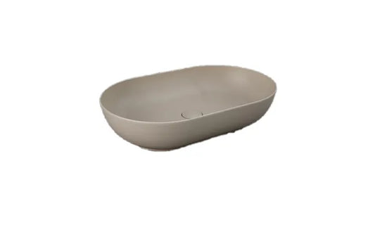 Feeling Lavabo da appoggio ovale beige opaco matt Rak