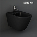 Bidet sospeso fissaggio nascosto nero opaco matt erogazione rubinetto Feeling Rak