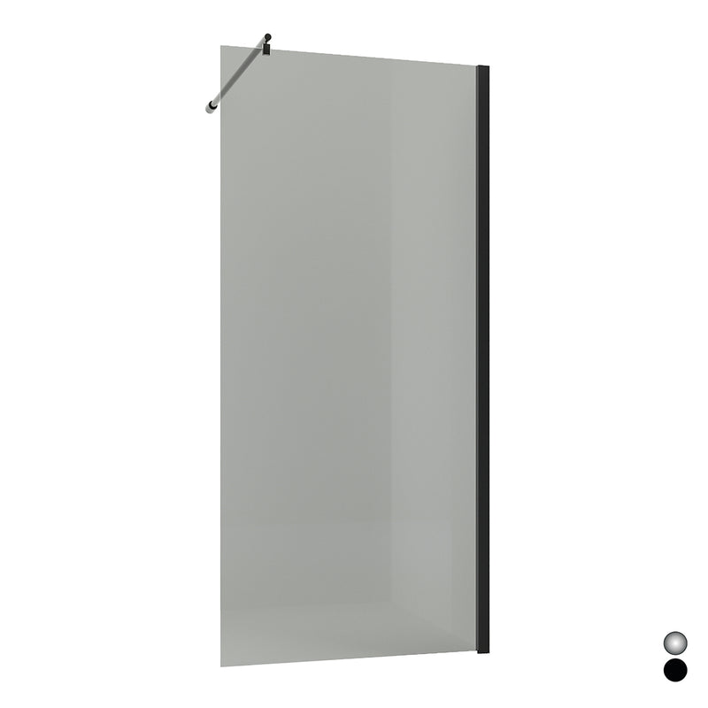 Clever Walk-in cm 137,3 Cristallo Grigio 6 mm Profilo Nero