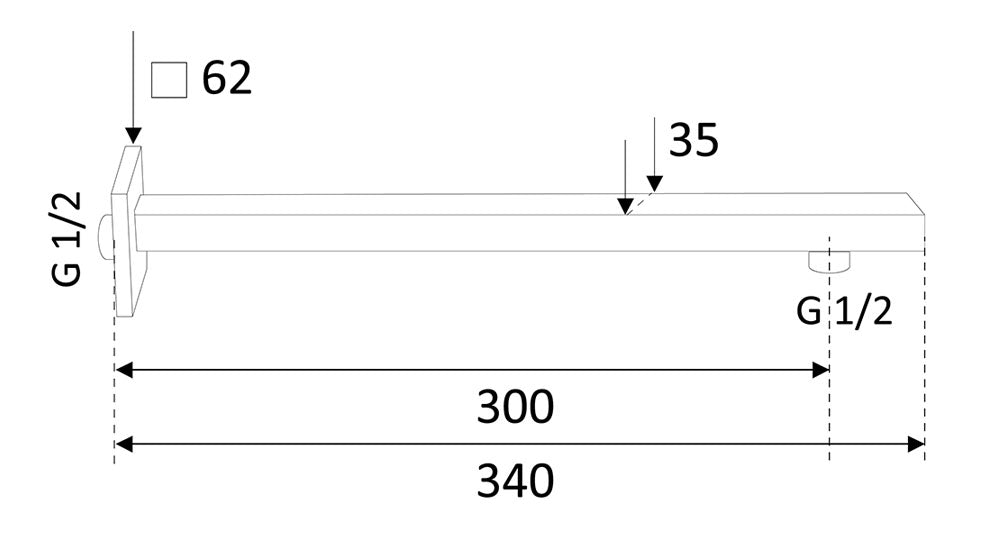 Braccio Doccia Alto Design Quadro Remer