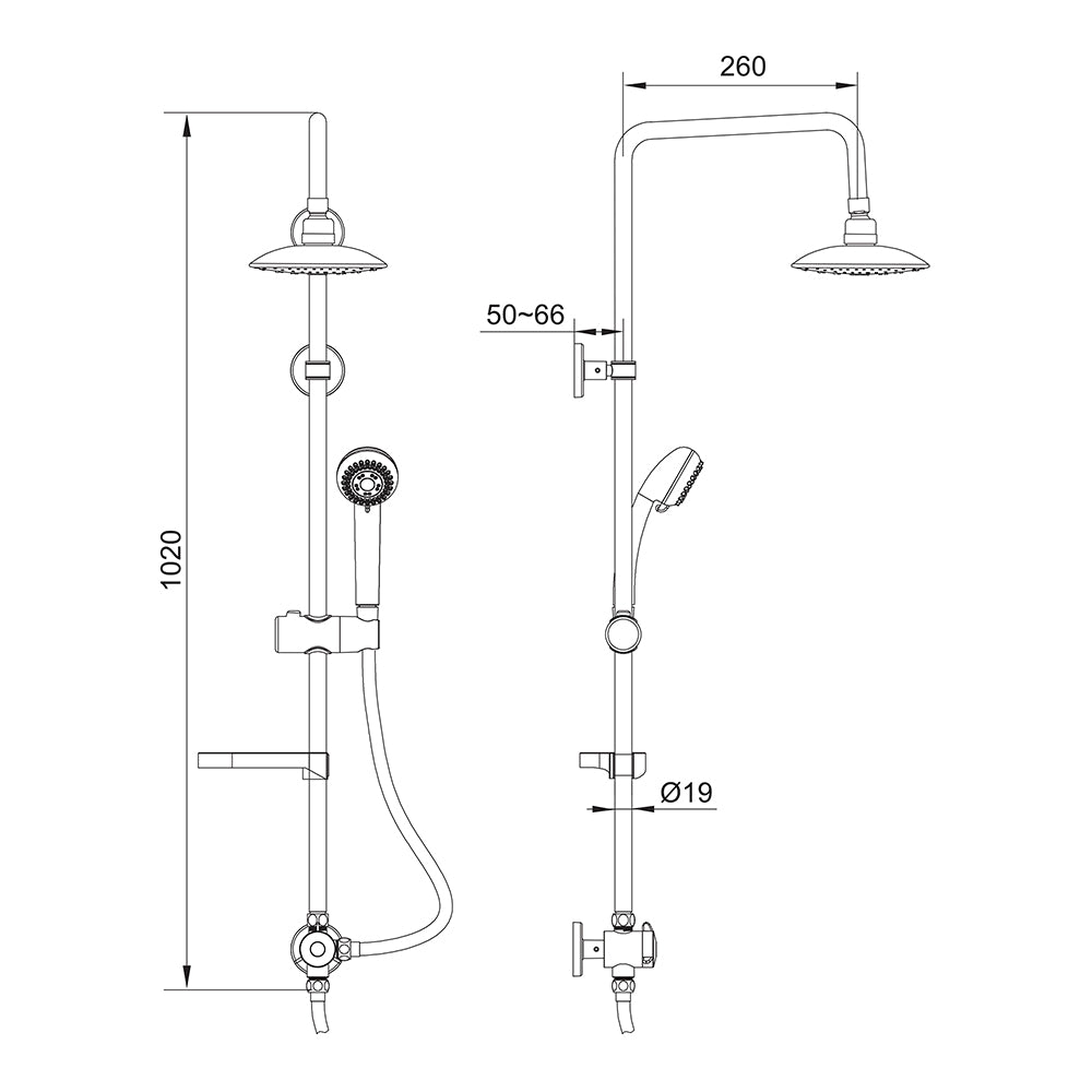 Carbonia Colonna Doccia Cromo