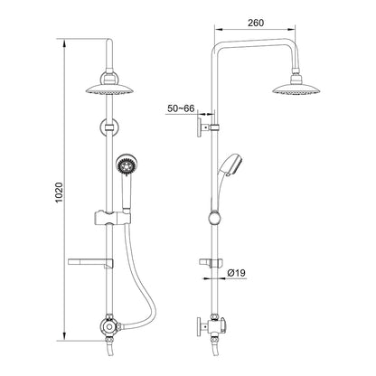 Carbonia Colonna Doccia Cromo