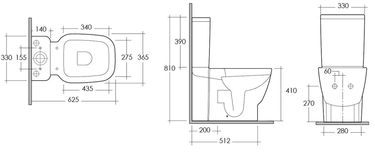 Vaso Monoblocco Filo Muro RAK Ceramics One con Scarico Universale